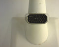 sterling silver Black Spinel pave mens ring in sand blast finish *contemporary collection<br>size 10 s2007575