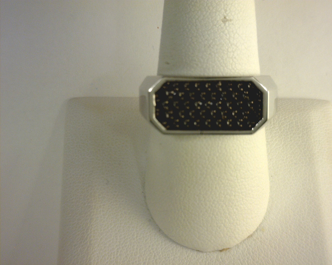 sterling silver Black Spinel pave mens ring in sand blast finish *contemporary collection<br>size 10 s2007575