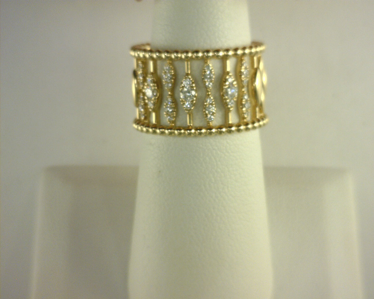 Gabriel NY 14K Yellow Gold Diamond and Bujukan Beads Wide Band Ring .30ctw S1874234