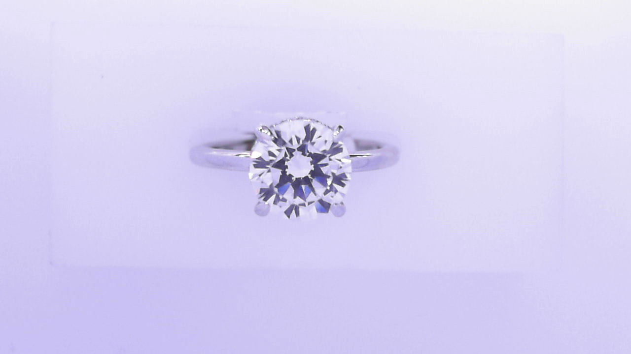 Gabriel NY Rainah - 14K White Gold Hidden Halo Round Diamond Engagement Ring CZ Center .12cts #S1877283
