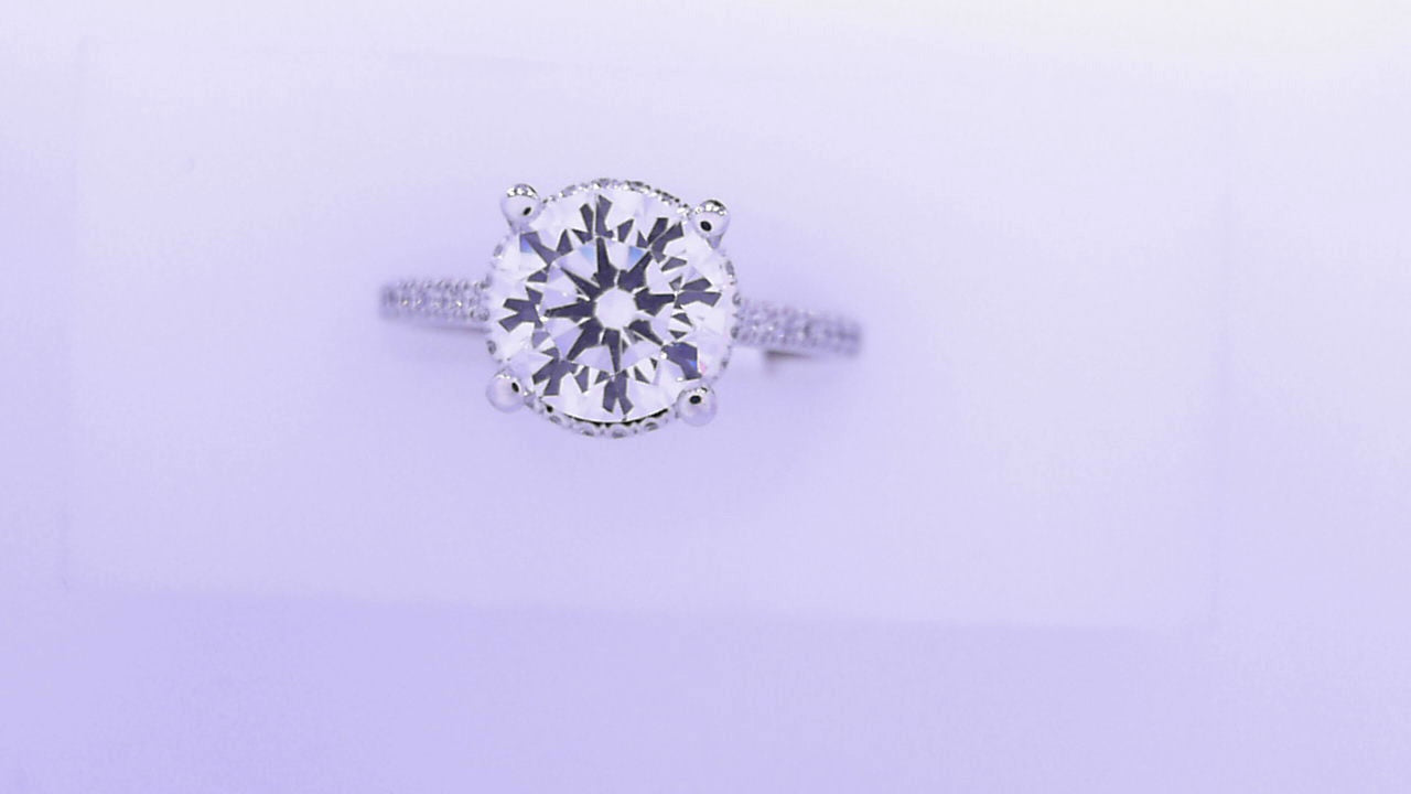 Gabriel NY Rainah - 14K White Gold Hidden Halo Round Diamond Engagement Ring .57cts #S1877291