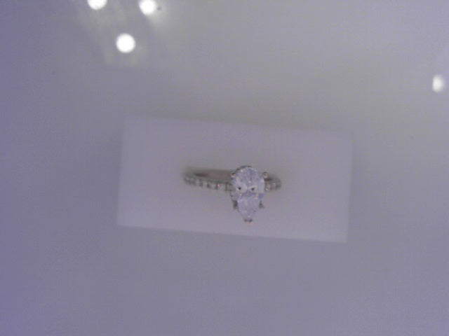 14k White Gold Diamond Engagement Ring - CZ CENTER