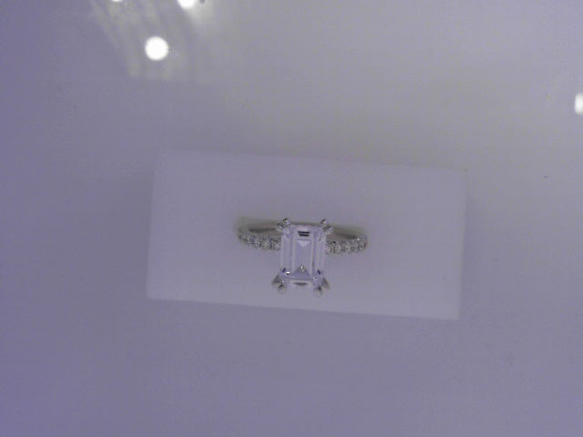 14k White Gold Diamond Engagement Ring - CZ CENTER
