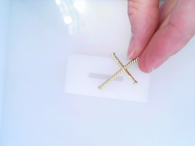 14k Yellow Gold Roped Cross Pendant