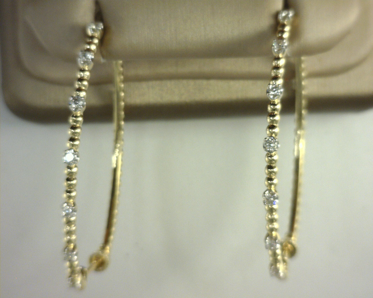 Gabriel NY 14K Yellow Gold 40mm Diamond Classic Hoop Earrings .26ctw S1602362