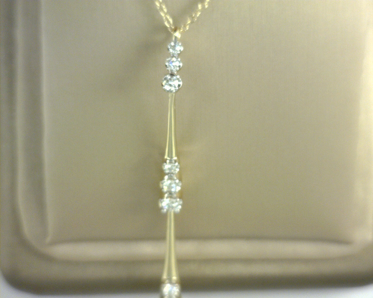 Gabriel NY 14K Yellow Gold Graduated Diamond Station Drop Y Necklace .37ctw S1811688