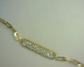 Gabriel NY 14K Yellow Gold Diamond Pave Wide Bar Hollow Chain Bracelet .58ctw S1969845