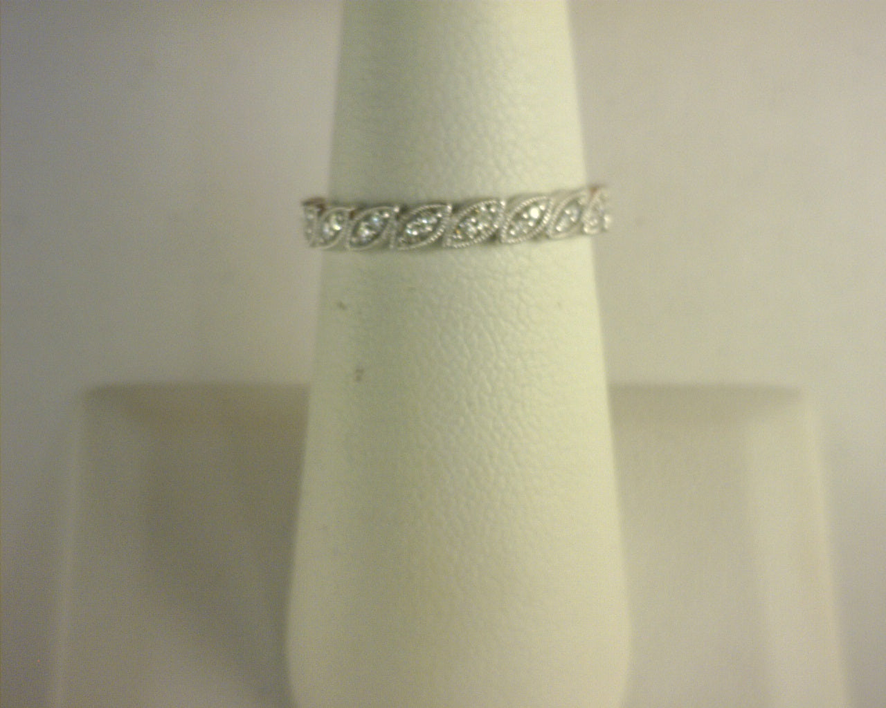 Gabriel NY 14K White Gold Millgrained Marquise Stackable Diamond Ring .19ctw S1484576