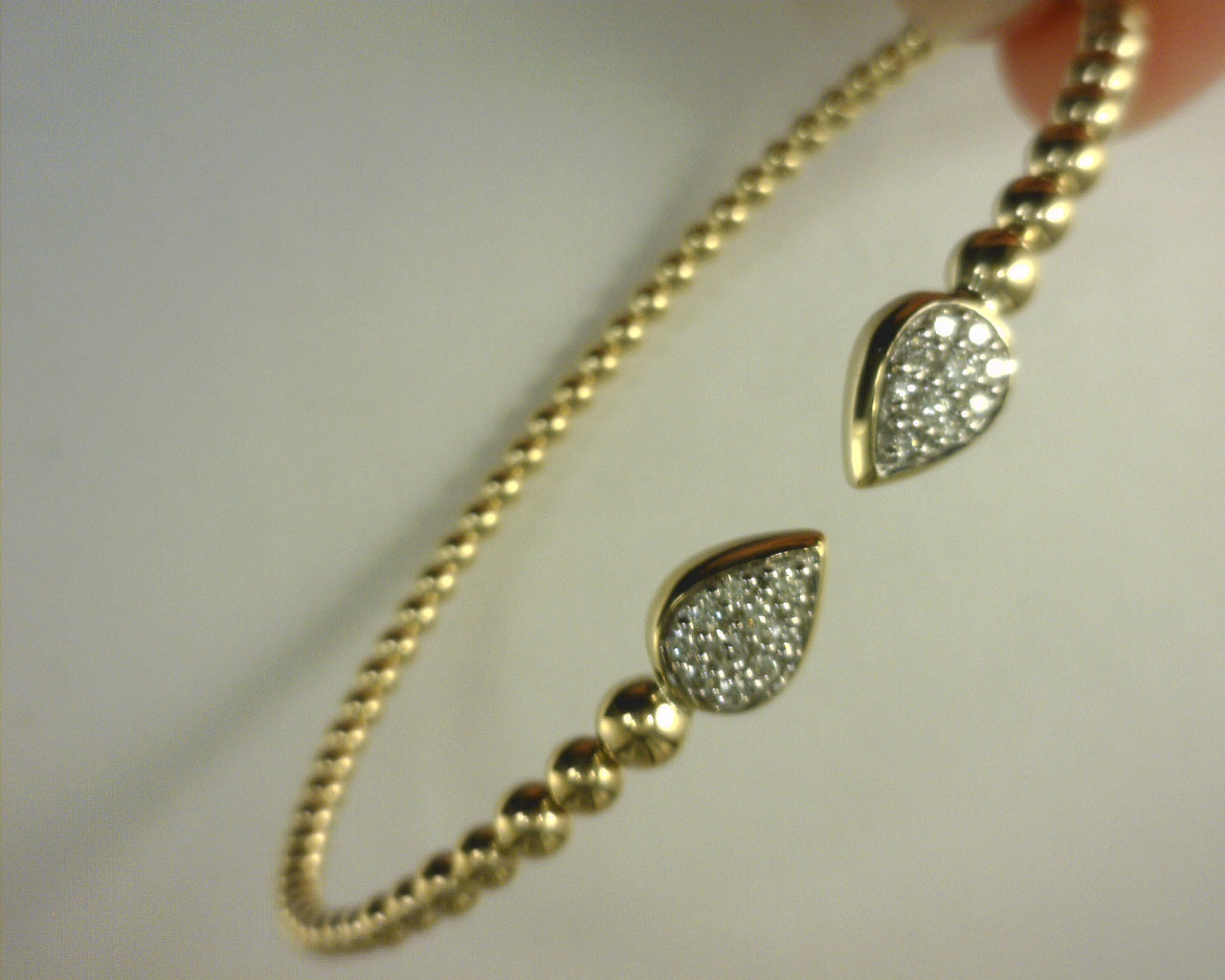 Gabriel NY 14K Yellow Gold Bujukan Pave Diamond Split Bangle Bracelet .24ct