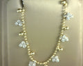 Gabriel NY 14K White Yellow Gold Bujukan Beads and Diamond Droplet Necklace .51ct S2060956