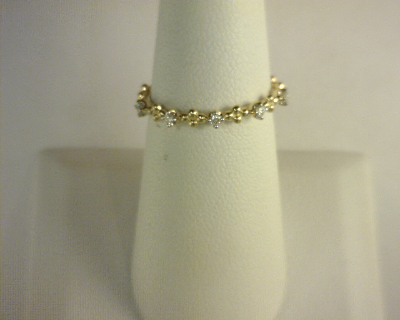 Gabriel NY 14K Yellow Gold Diamond and Bujukan Bead Station Stackable Ring .08ct S1960063