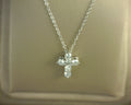 Gabriel NY 18 inch 14K White Gold Diamond Cross Pendant Necklace .50ct
