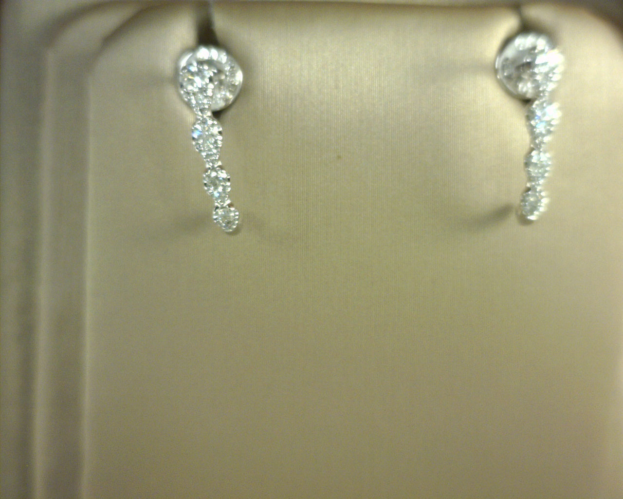 Gabriel NY 14K White Gold Graduating Diamond J Hoop Stud Earrings .24ct S1978871