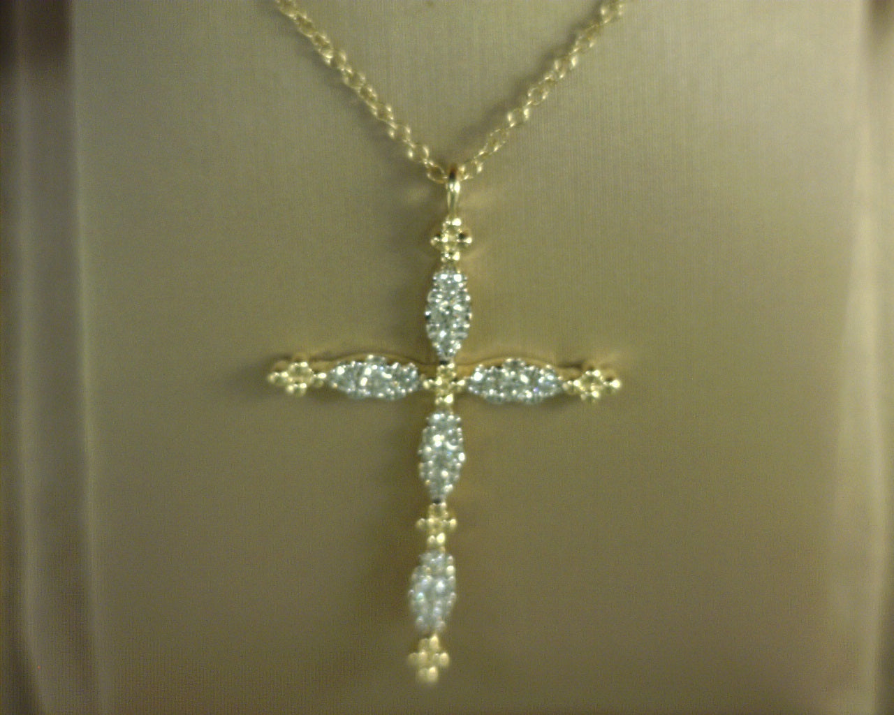 Gabriel NY 14K Yellow Gold Bujukan Diamond Cross Pendant Necklace .34ct