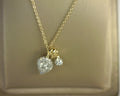 Gabriel NY 14K White Yellow Gold Double Diamond Pendant Necklace .34ct S1978190