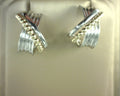 Gabriel NY 925 Sterling Silver and 14K Yellow Gold Bujukan Criss Cross J Hoop Earrings S1978863
