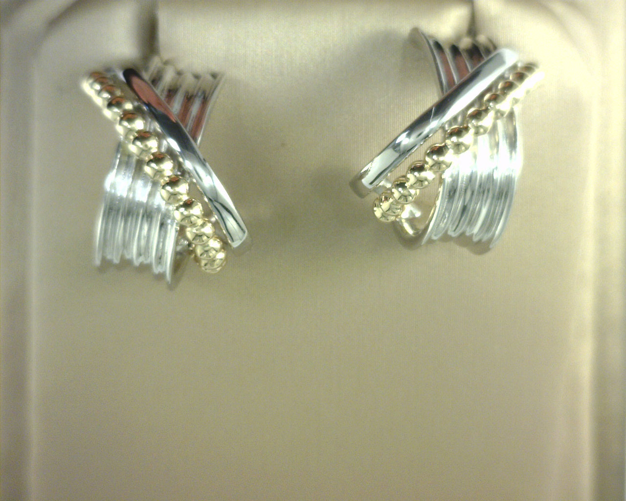 Gabriel NY 925 Sterling Silver and 14K Yellow Gold Bujukan Criss Cross J Hoop Earrings S1978863