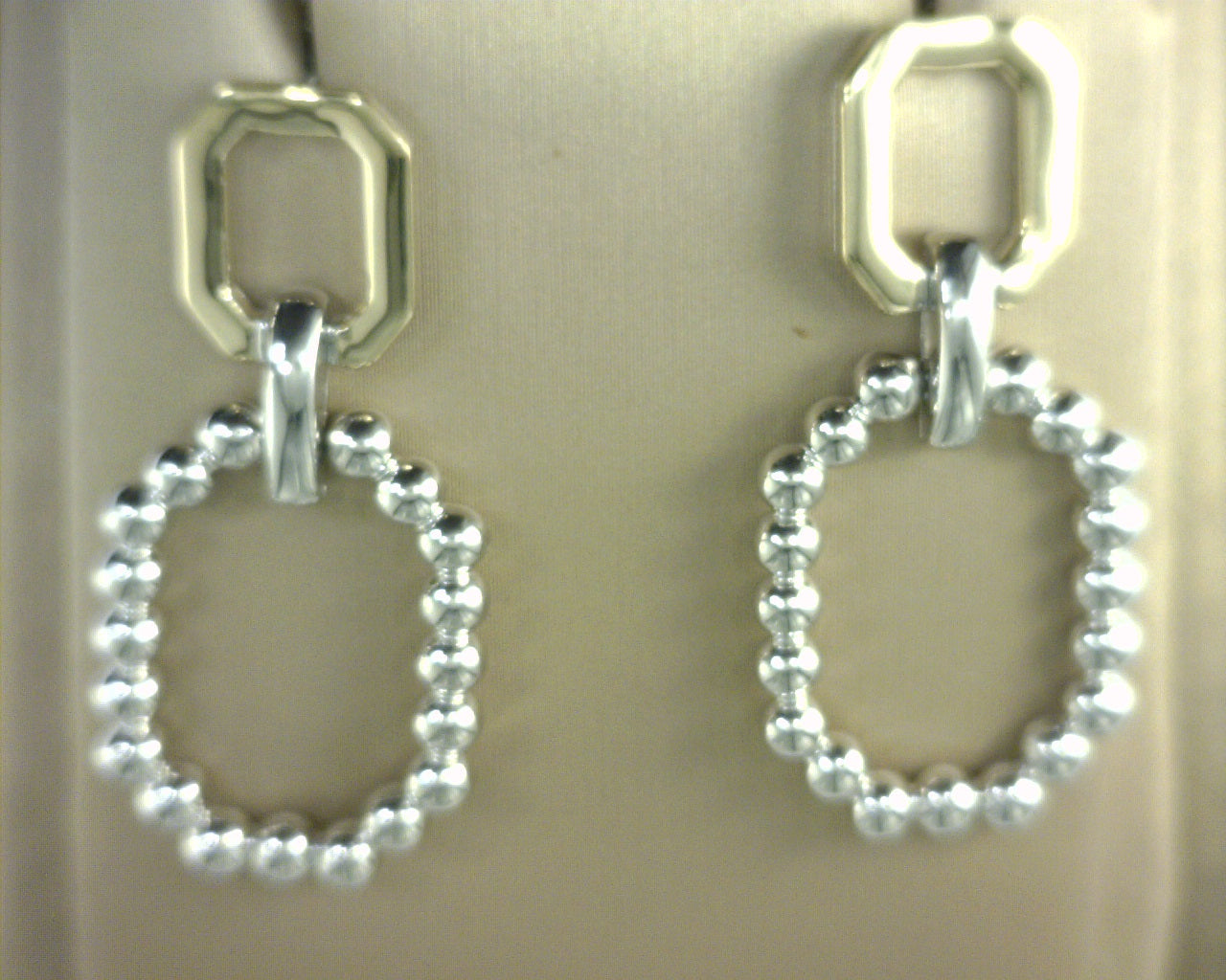 Gabriel NY 925 Sterling Silver and 14K Yellow Gold Octagon Bujukan Stud Drop Earrings S1978578