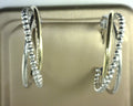 Gabriel NY 925 Sterling Silver and 14K Yellow Gold Bujukan Multiple Row J Hoop Earrings