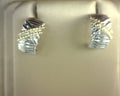 925 Sterling Silver and 14K Yellow Gold Bujukan Shrimp Criss Cross J Hoop Earrings