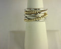 925 Sterling Silver and 14K Yellow Gold Criss-Cross Ring s1978870