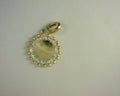 Gabriel NY 14K Yellow Gold Bujukan Diamond 18mm Round Shape Personalize Medallion Pendant .31ct  s1978400