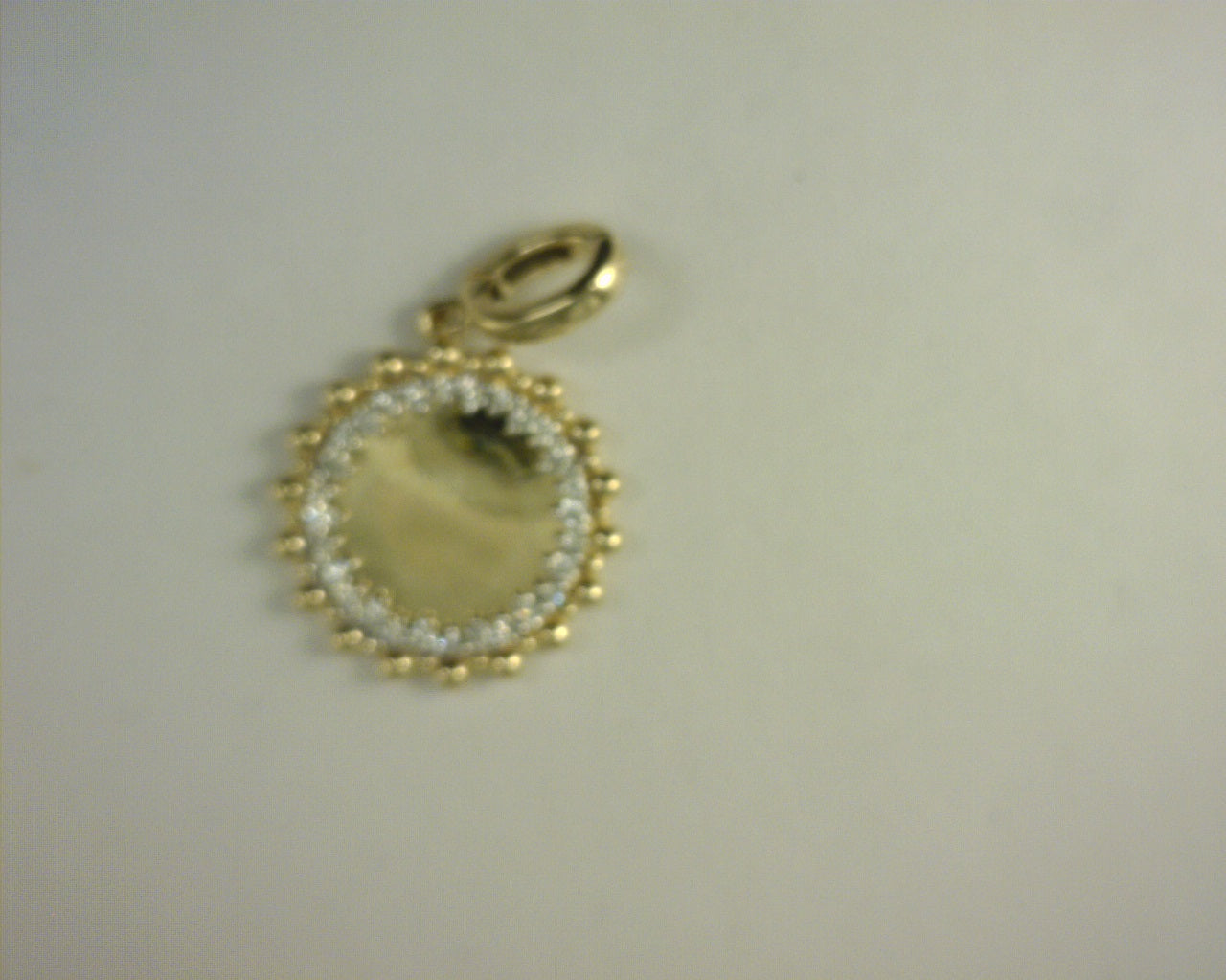 Gabriel NY 14K Yellow Gold Bujukan Diamond 18mm Round Shape Personalize Medallion Pendant .31ct  s1978400