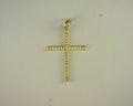 Gabriel NY Mens 14K Yellow Gold Twisted Rope Cross Pendant S1934303