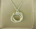 Gabriel NY 925 Sterling Silver and 14K Yellow Gold Bujukan Twisted Rope Multi Circle Pendant Necklace