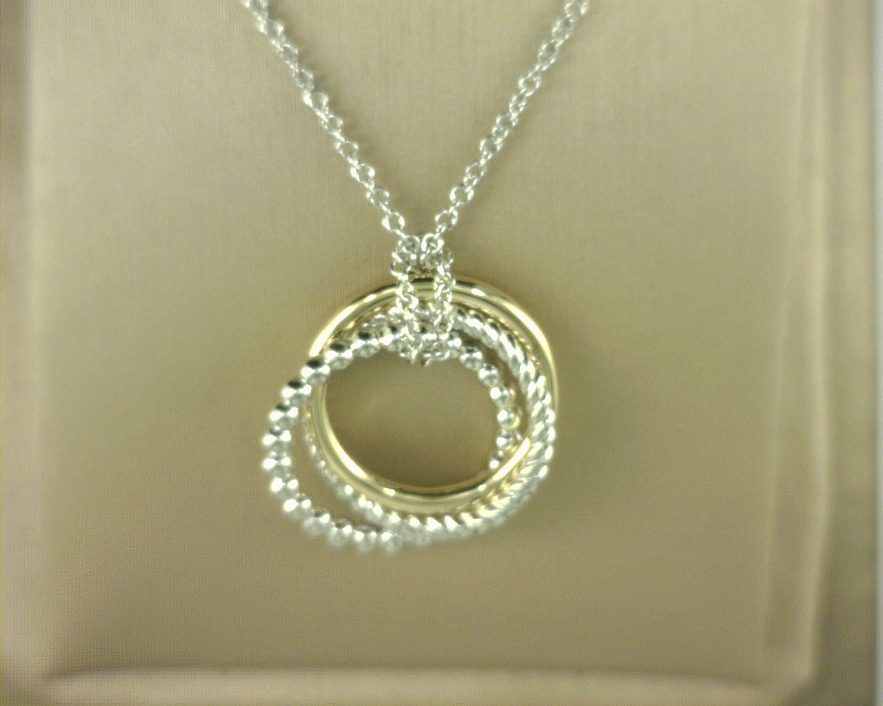 Gabriel NY 925 Sterling Silver and 14K Yellow Gold Bujukan Twisted Rope Multi Circle Pendant Necklace