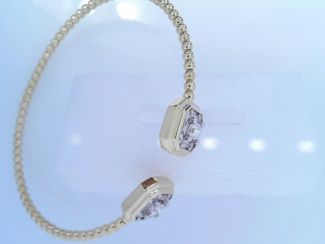 Gabriel NY 14K Yellow Gold Bujukan Baguette and Princess Diamond Split Bangle Bracelet .75ct S1978603