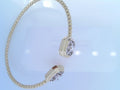 Gabriel NY 14K Yellow Gold Bujukan Baguette and Princess Diamond Split Bangle Bracelet .75ct S1978197