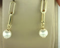 Gabriel NY 14K Yellow Gold Pearl Stud Drop Link Earrings S1969961