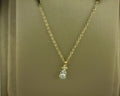 Gabriel NY 14K Yellow Gold Diamond Bujukan Teardrop Pendant Necklace .10ct