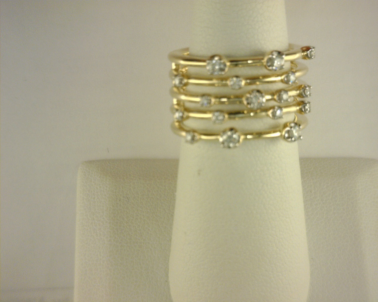 Gabriel NY 14K Yellow Gold Multi Row Diamond Wide Band Ring .41ct S1975232