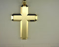 14K Yellow Gold Geometric Cross Pendant