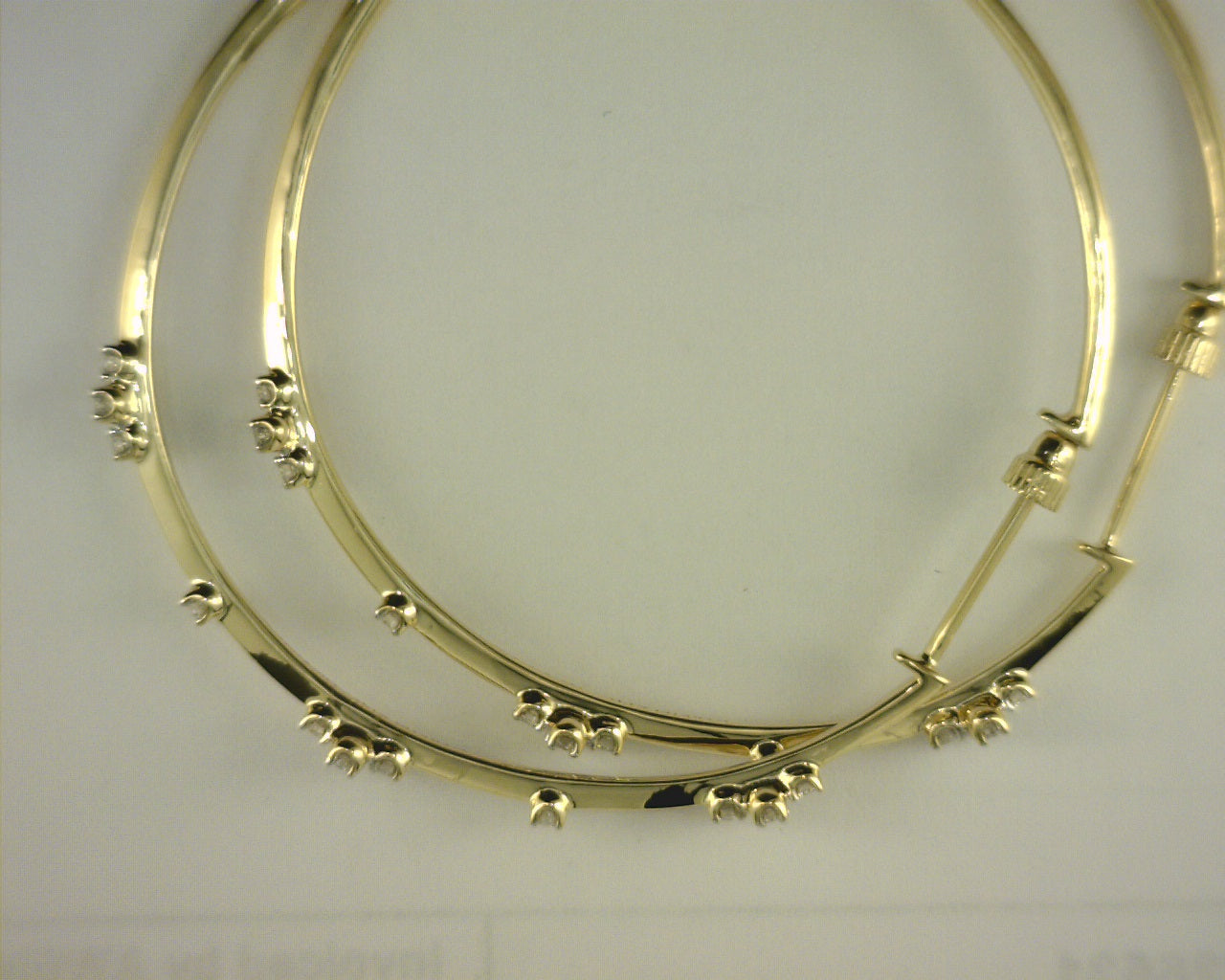 Gabriel NY 14K Yellow Gold Prong Set 50mm Round Classic Diamond Hoop Earrings .50ct S2051297