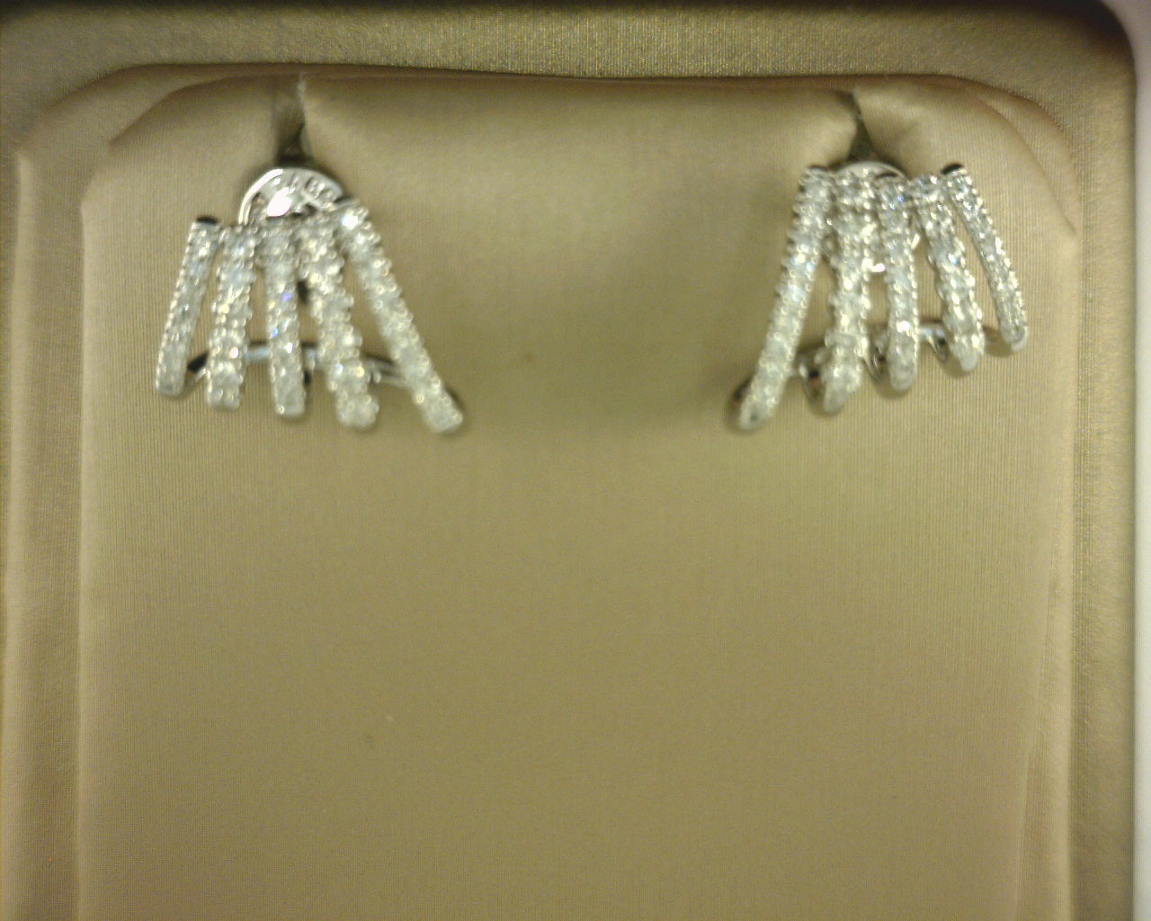 Gabriel NY 14K White Gold Diamond J Hoop Stud Earrings .51ct S2060954