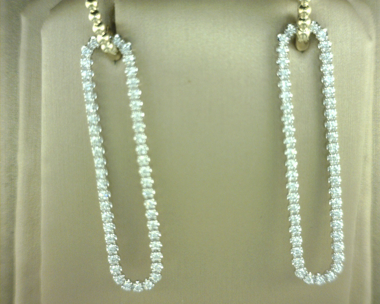 Gabriel NY 14K White Yellow Gold Bujukan Beads and Diamond Huggie Drop Earrings .76ct S1978192