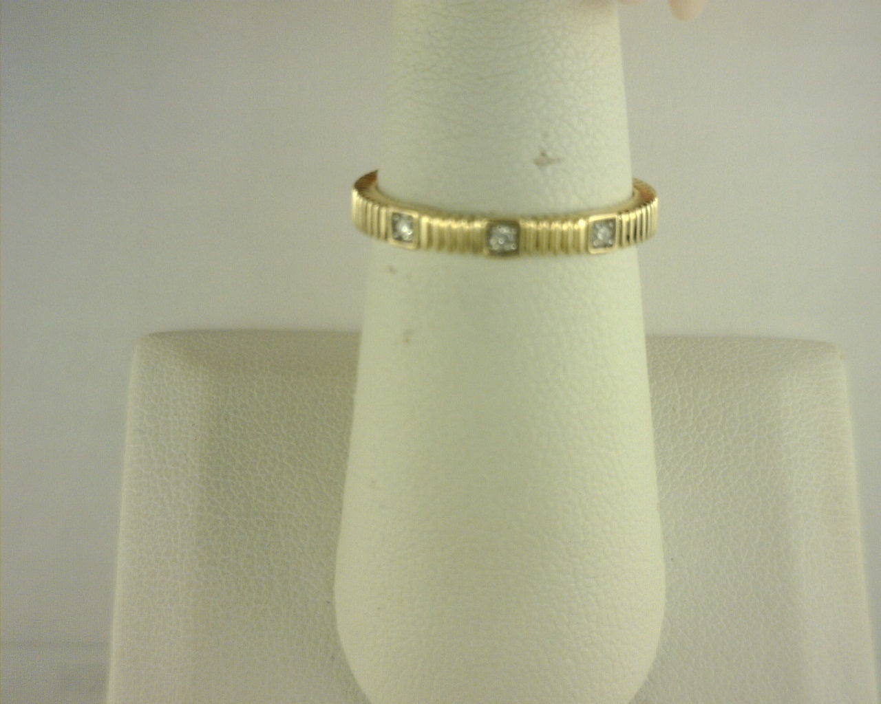 Gabriel NY 14K Yellow Gold Diamond Cut Stackable Ring .04ct S1978212