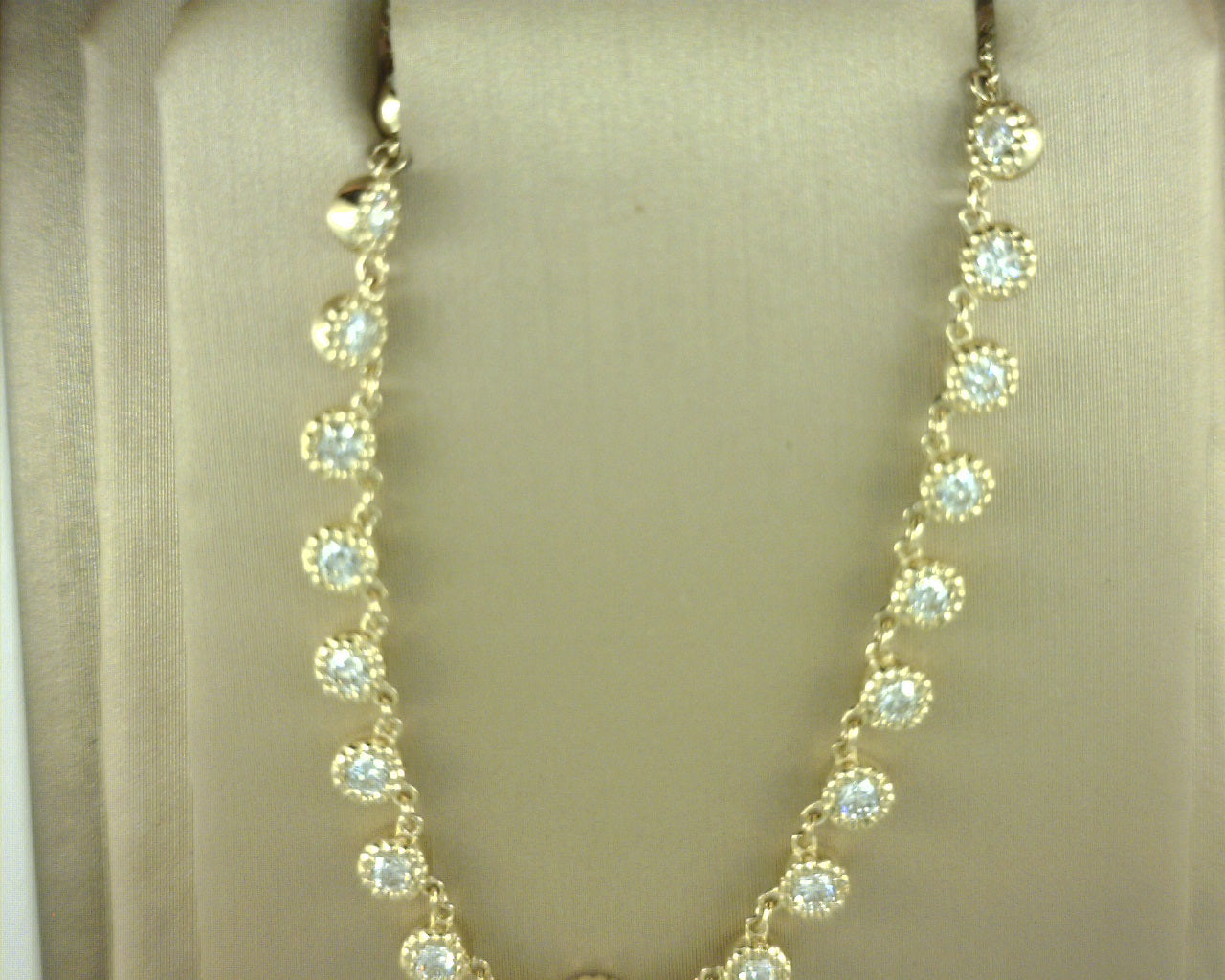 Gabriel NY 18 inch 14K Yellow Gold Round Diamond Station Necklace .99ct S1978189