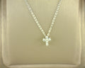 Gabriel NY 18 inch 14K White Gold Diamond Cross Pendant Necklace .11ct