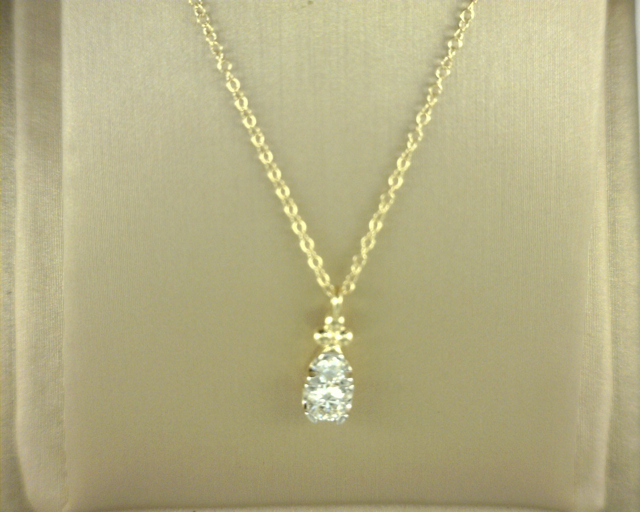 Gabriel NY 14K Yellow Gold Diamond Bujukan Teardrop Pendant Necklace .26ct S1978202