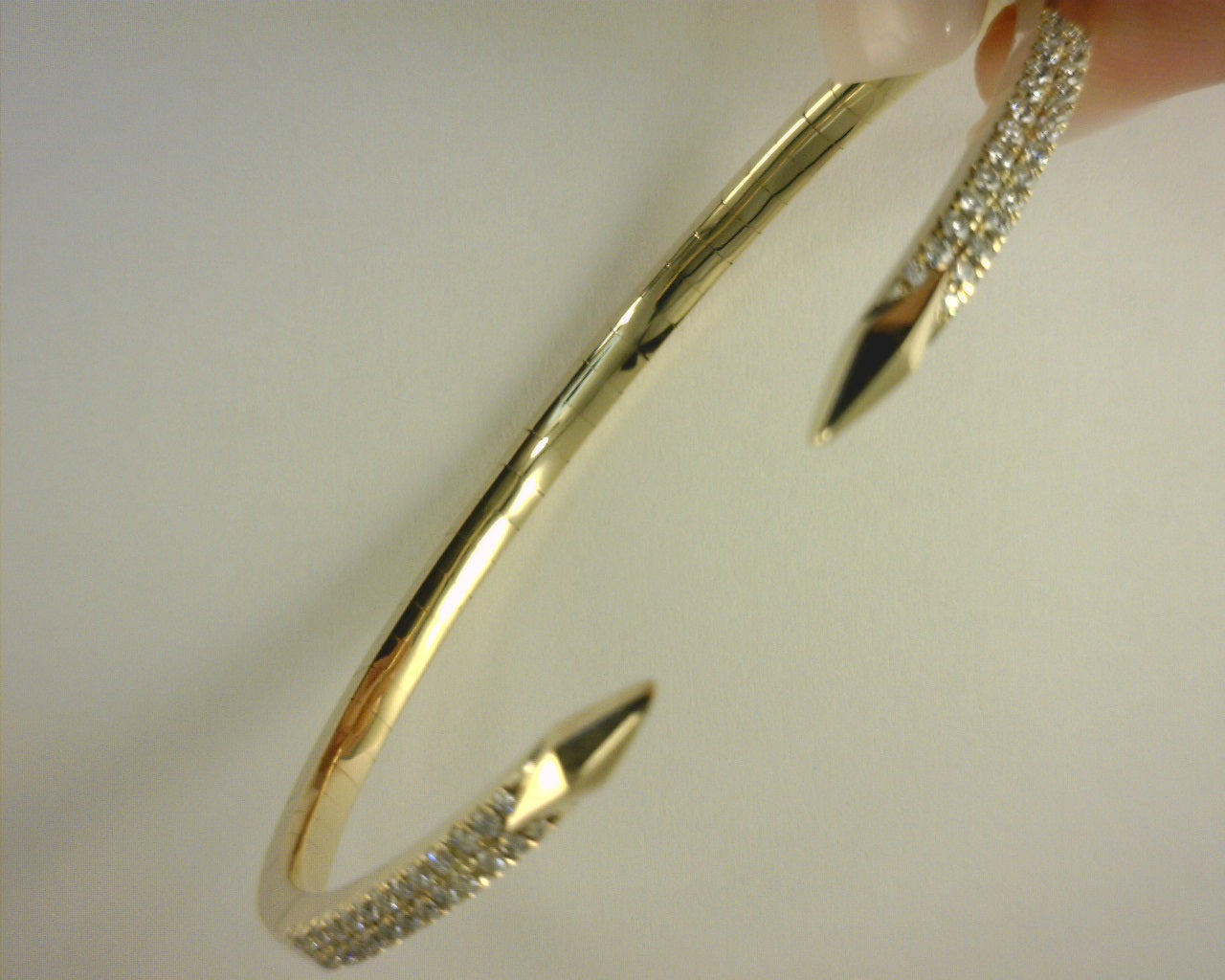 Gabriel NY Split 14K Yellow Gold Diamond Spear Bangle .49ct S2185886