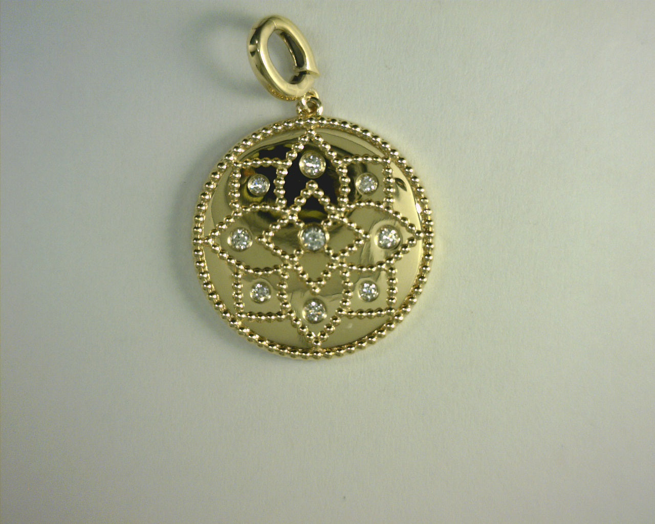 Gabriel NY 14K YG .22 ctw Bujukan and Diamond Medallion Pendant  S1699526