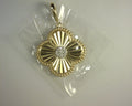 Gabriel NY 14K Yellow Gold Bujukan Diamond Cut Diamond Clover Medallion Pendant .15ct S1937834