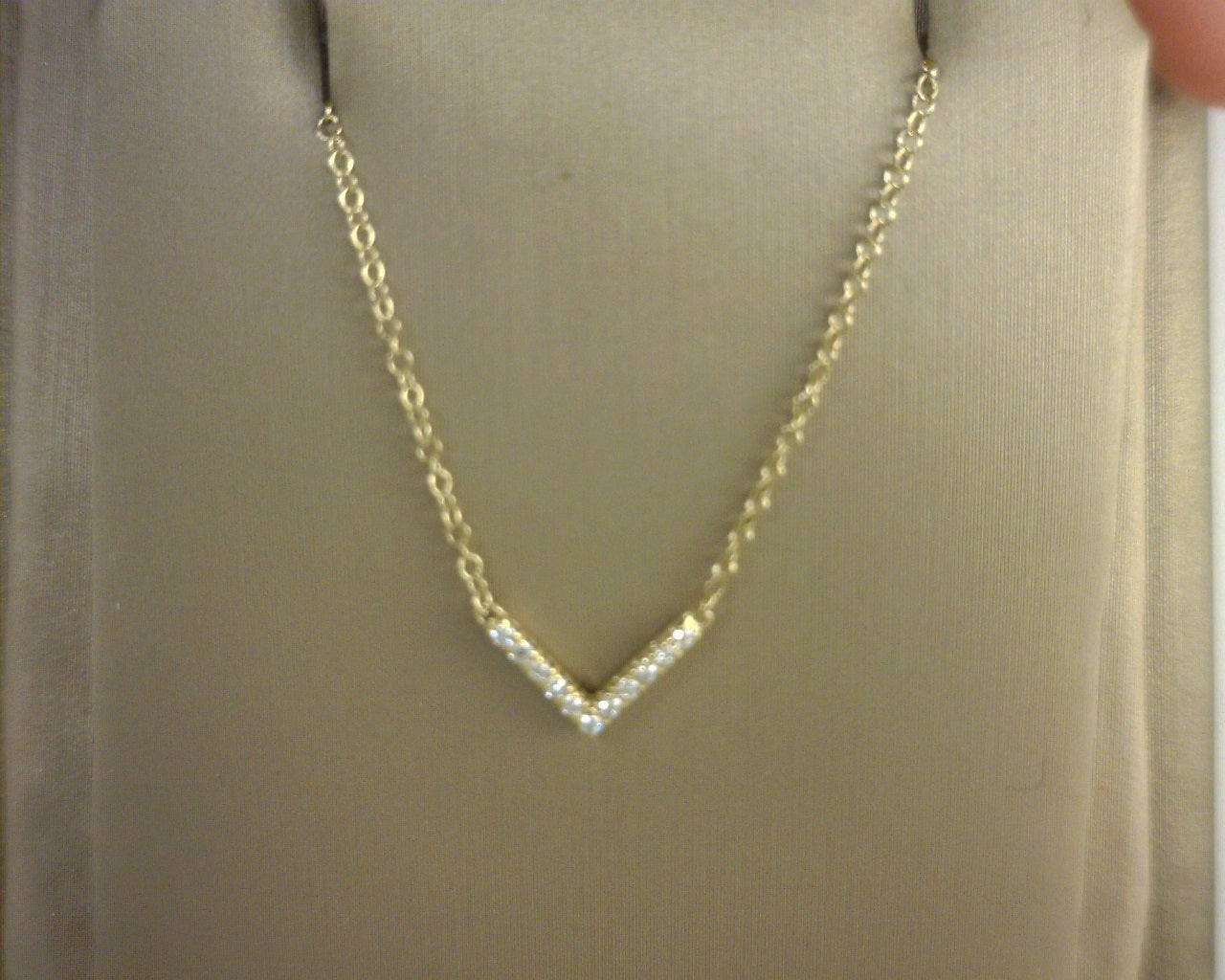 Gabriel NY 14K Yellow Gold Diamond Chevron Necklace