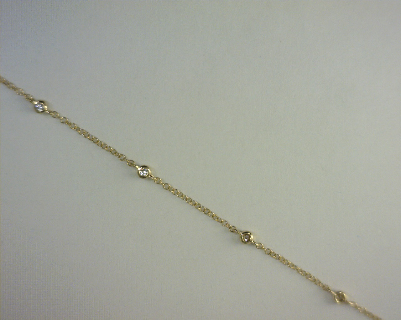 Gabriel NY 14K Yellow Gold Diamond Stations Chain Bracelet .08ct s2003925