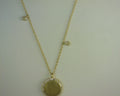 Gabriel NY 14K Yellow Gold Round Pendant Necklace with Diamond Halo .16ct S2011769