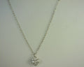 Gabriel NY 14K White Gold Diamond Clover Pendant Necklace .24ct S2003632